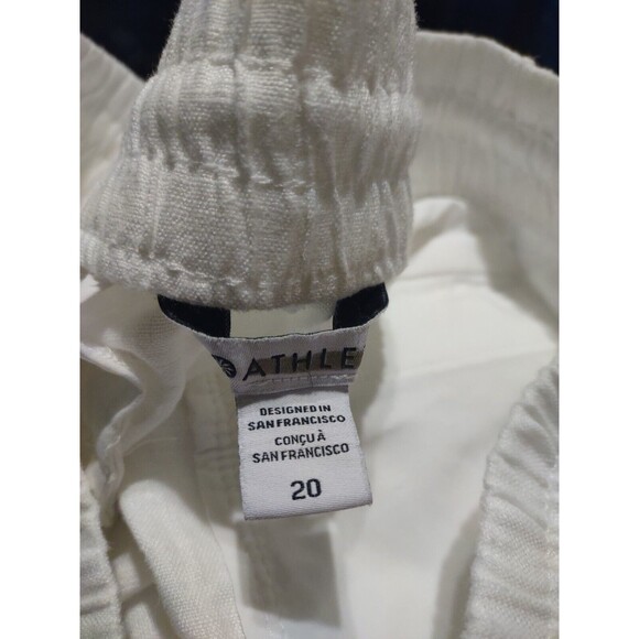 New Athleta 100% Linen Retreat Shorts White Size 20 Pull-on Summer Resort Loose - Picture 12 of 13
